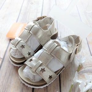 NWT Gymboree Gold Star Sandals Size 6